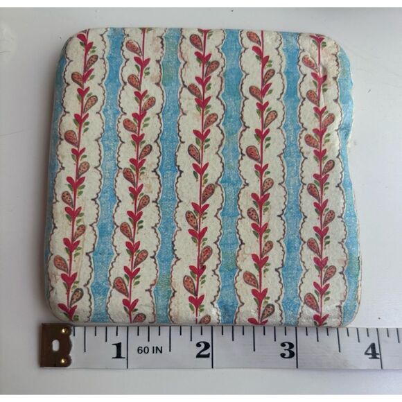 Vintage Kate McRostie Ceramic Tiles Coasters Set of 4 Blue Red Birds - Picture 5 of 6